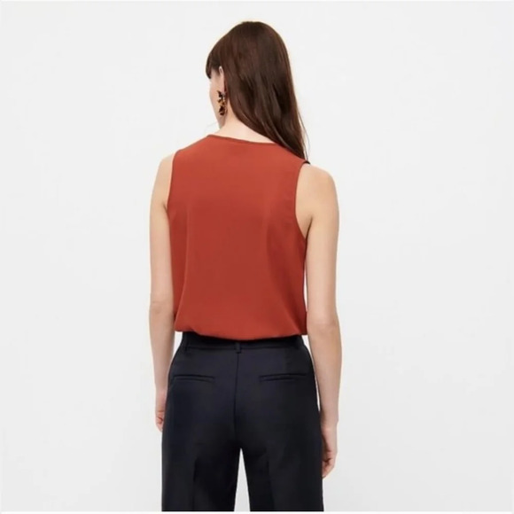 J.Crew [XS] Women's Pleated Tie-Neck Tank Blouse - Picture 9 of 9